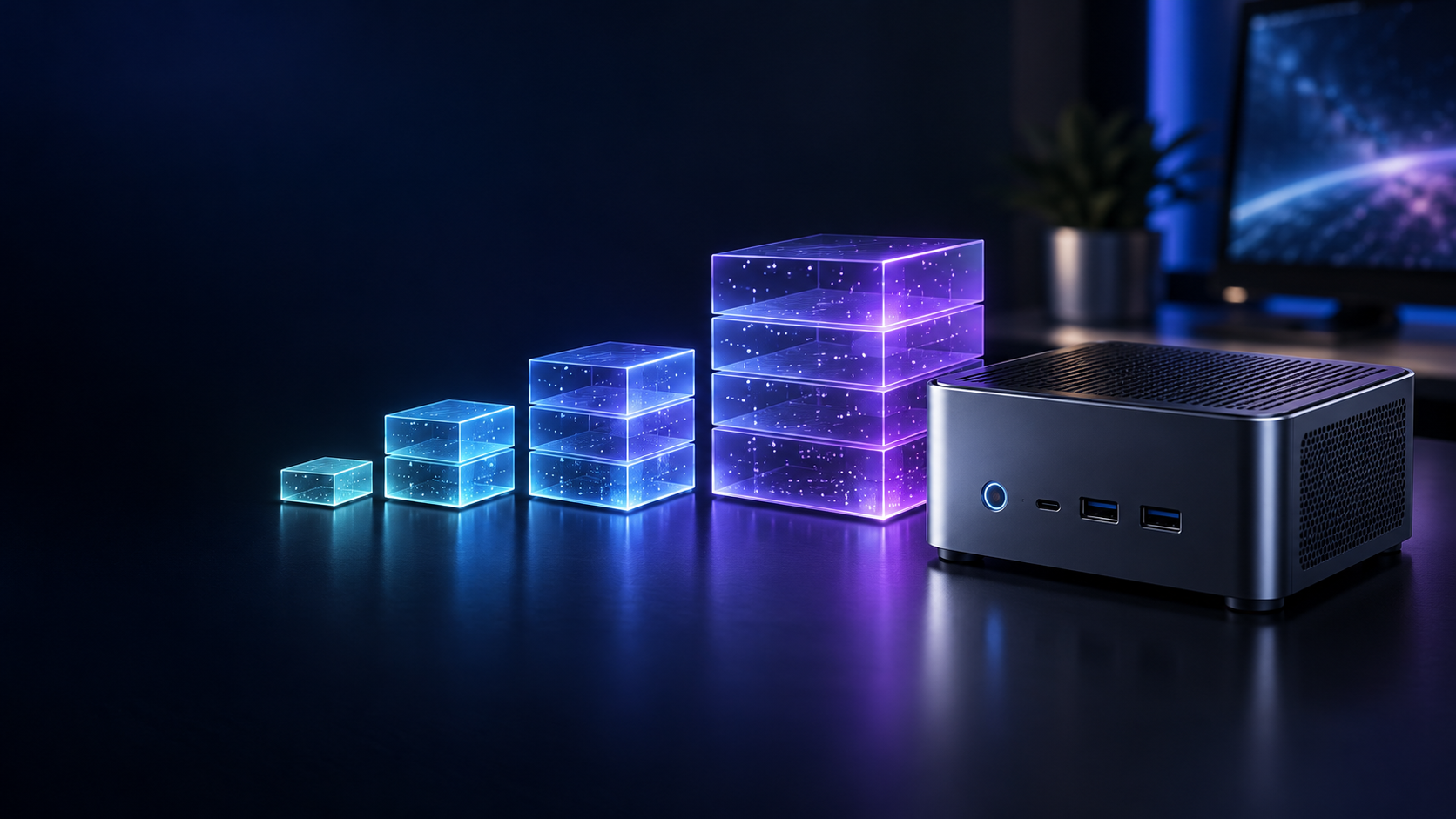 Mini PC beside increasing local language model memory blocks